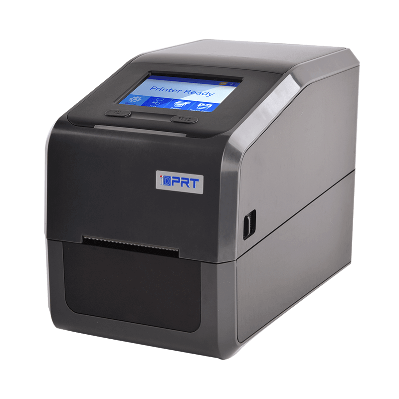 iE2P 2-tommer temmel Transfer Barcode Printer med farge berøring LED Display [203/300dpi]