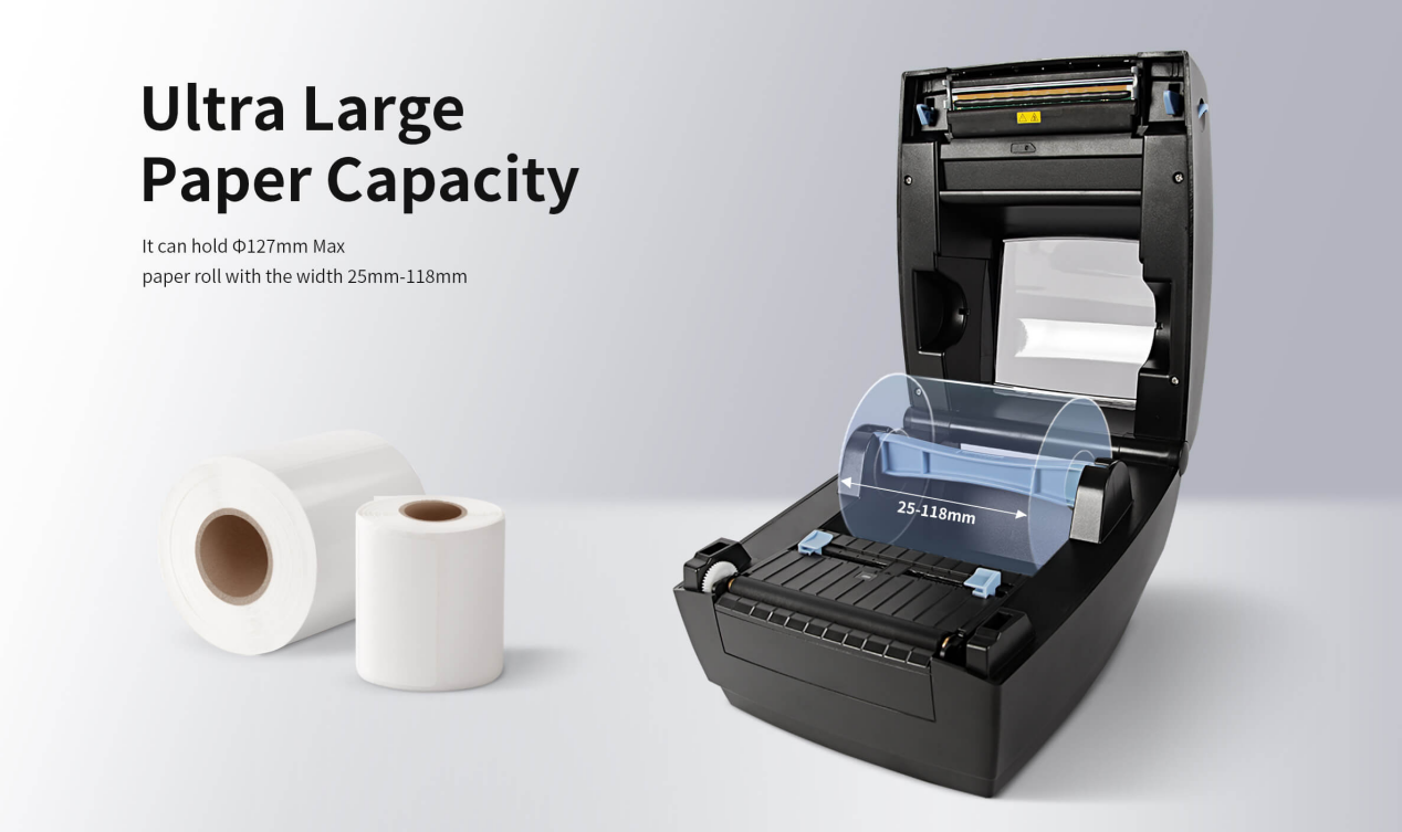 idprt SP420 thermal skipsbrett-printer med et stort papirrom.png